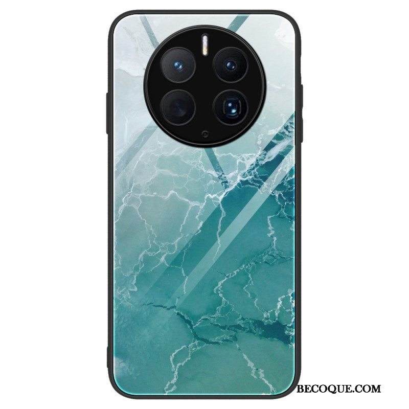 Case Huawei Mate 50 Pro Tyylikäs Marmorinen Karkaistu Lasi