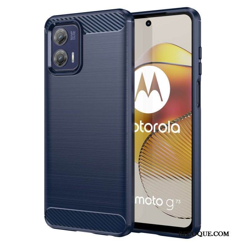 Case Moto G73 5G Harjattua Hiilikuitua