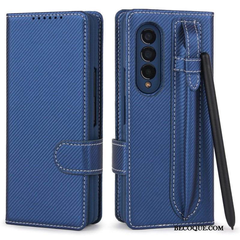 Case Nahkakotelo Samsung Galaxy Z Fold 3 5G Irrotettava Kynäpidike