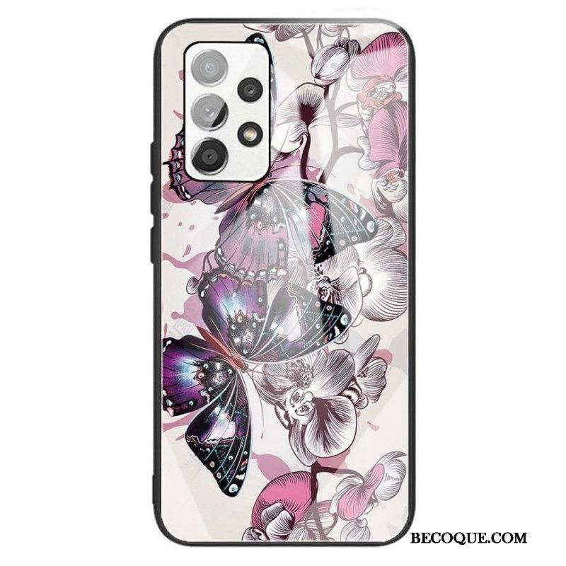 Case Samsung Galaxy A13 Butterflies Variation Karkaistu Lasi