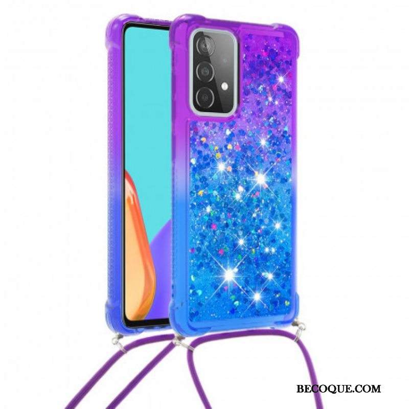 Case Samsung Galaxy A52 4G / A52 5G / A52s 5G Silikonipaljetteja Ja Johto