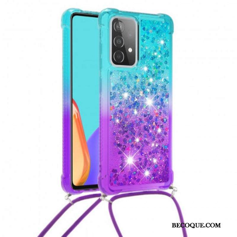 Case Samsung Galaxy A52 4G / A52 5G / A52s 5G Silikonipaljetteja Ja Johto