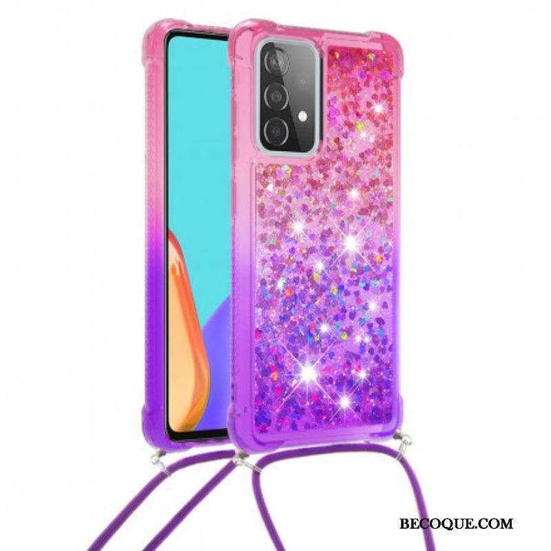 Case Samsung Galaxy A52 4G / A52 5G / A52s 5G Silikonipaljetteja Ja Johto