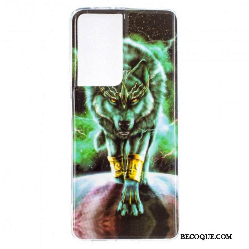 Case Samsung Galaxy S21 Ultra 5G Fluoresoiva Wolf-sarja