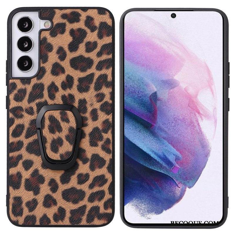 Case Samsung Galaxy S22 5G Leopard-tyylinen Rengastuki