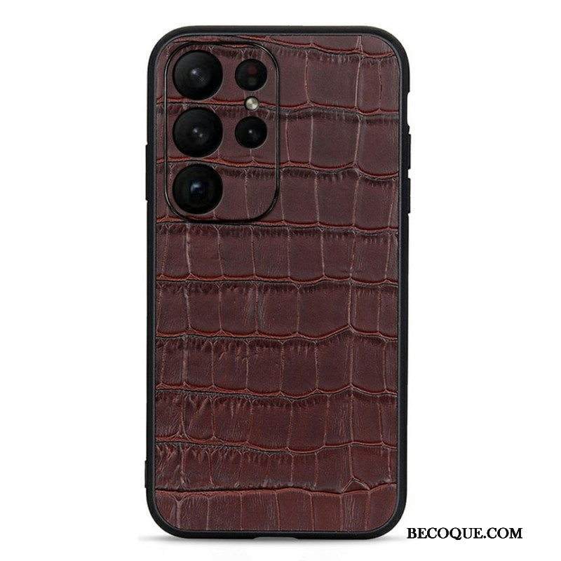 Case Samsung Galaxy S23 Ultra 5G Aitoa Krokotiilityylistä Nahkaa