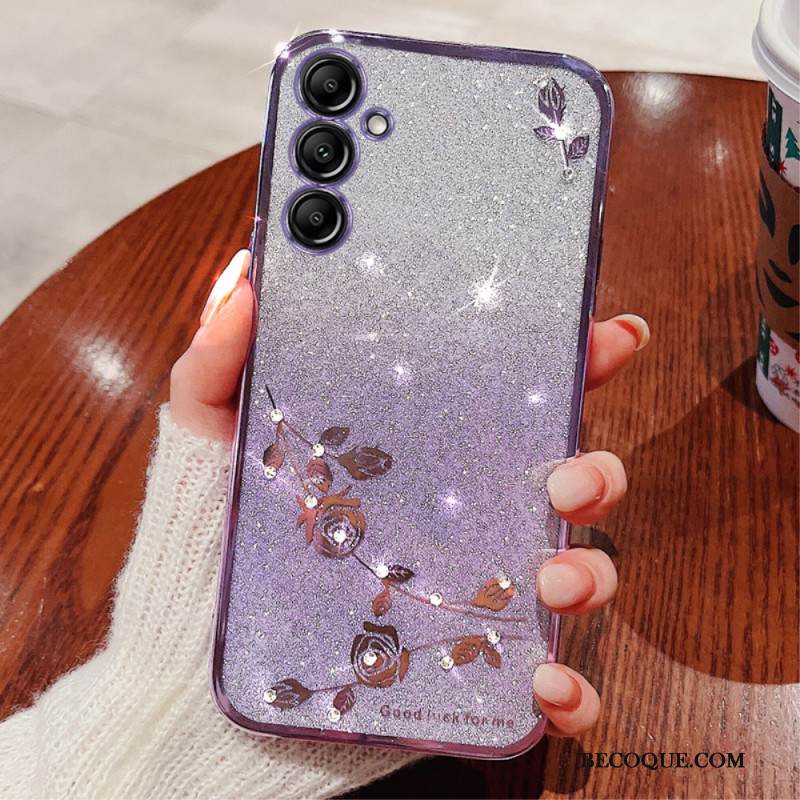 Case Samsung Galaxy S24 Plus 5g Puhelinkuoret Glitteriä Ja Kukkia Kadem