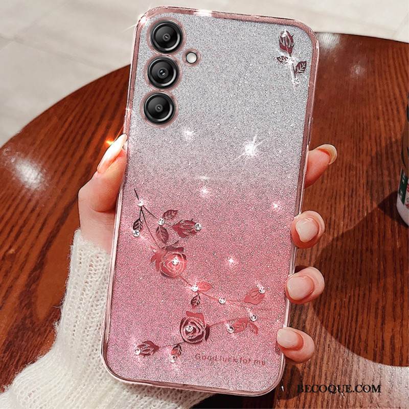 Case Samsung Galaxy S24 Plus 5g Puhelinkuoret Glitteriä Ja Kukkia Kadem