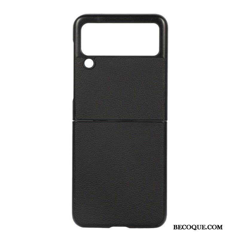 Case Samsung Galaxy Z Flip 3 5G Kotelot Flip Aitoa Litsi-nahkaa