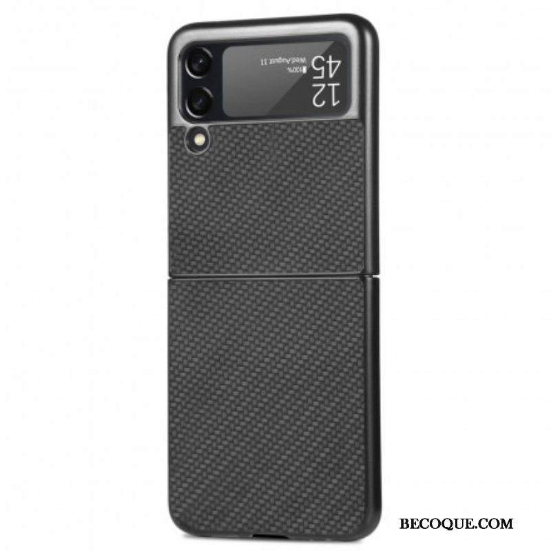 Case Samsung Galaxy Z Flip 3 5G Kotelot Flip Teksturoitu Hiilikuitu