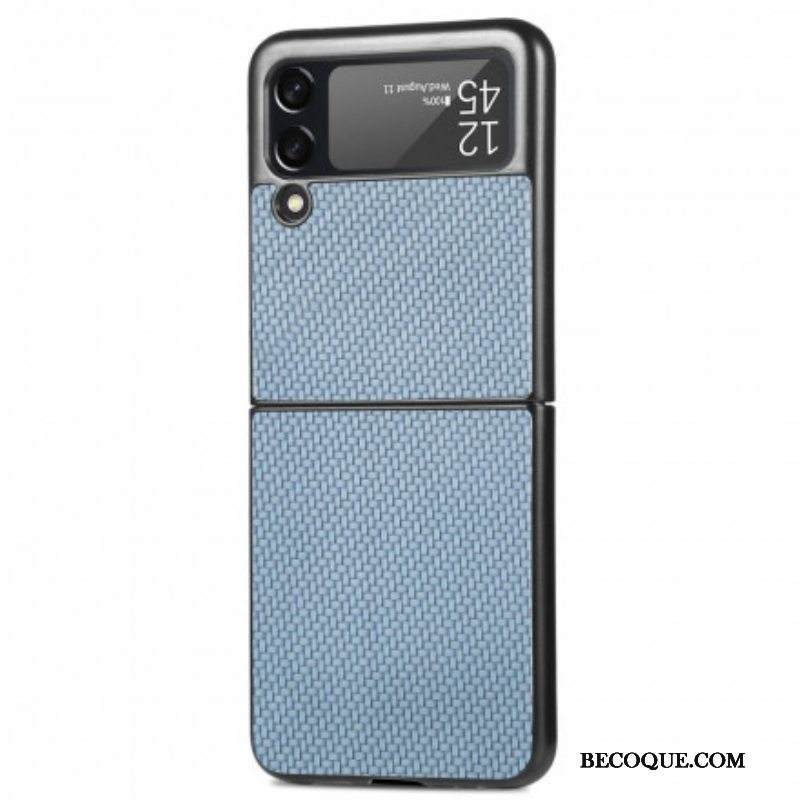 Case Samsung Galaxy Z Flip 3 5G Kotelot Flip Teksturoitu Hiilikuitu