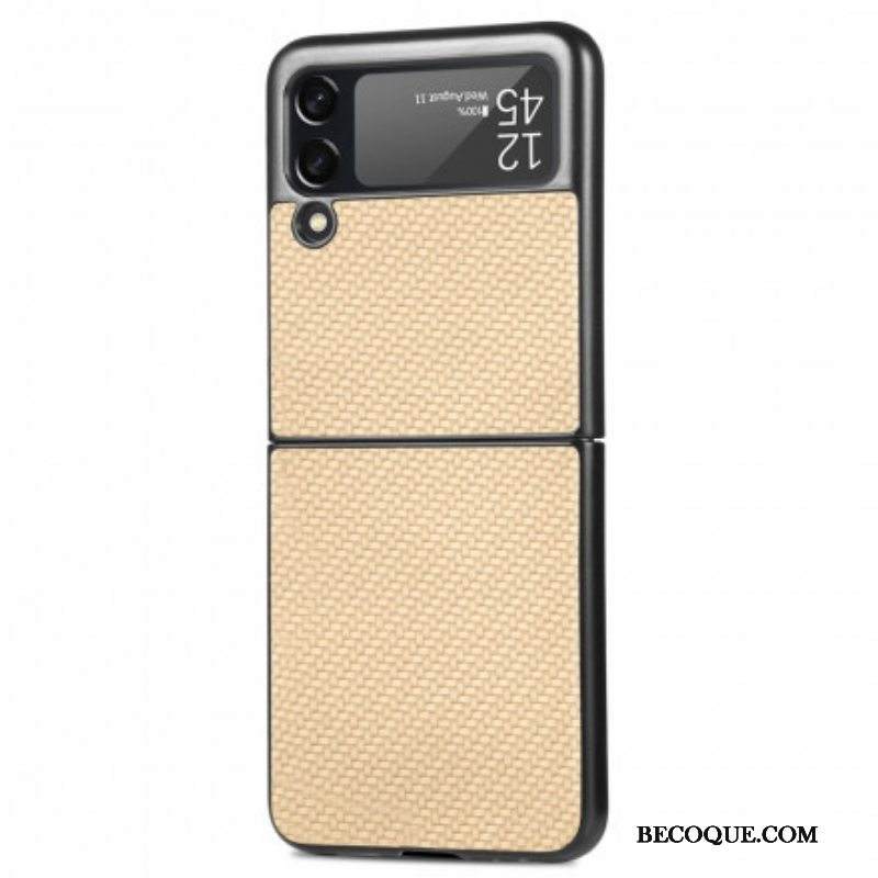 Case Samsung Galaxy Z Flip 3 5G Kotelot Flip Teksturoitu Hiilikuitu