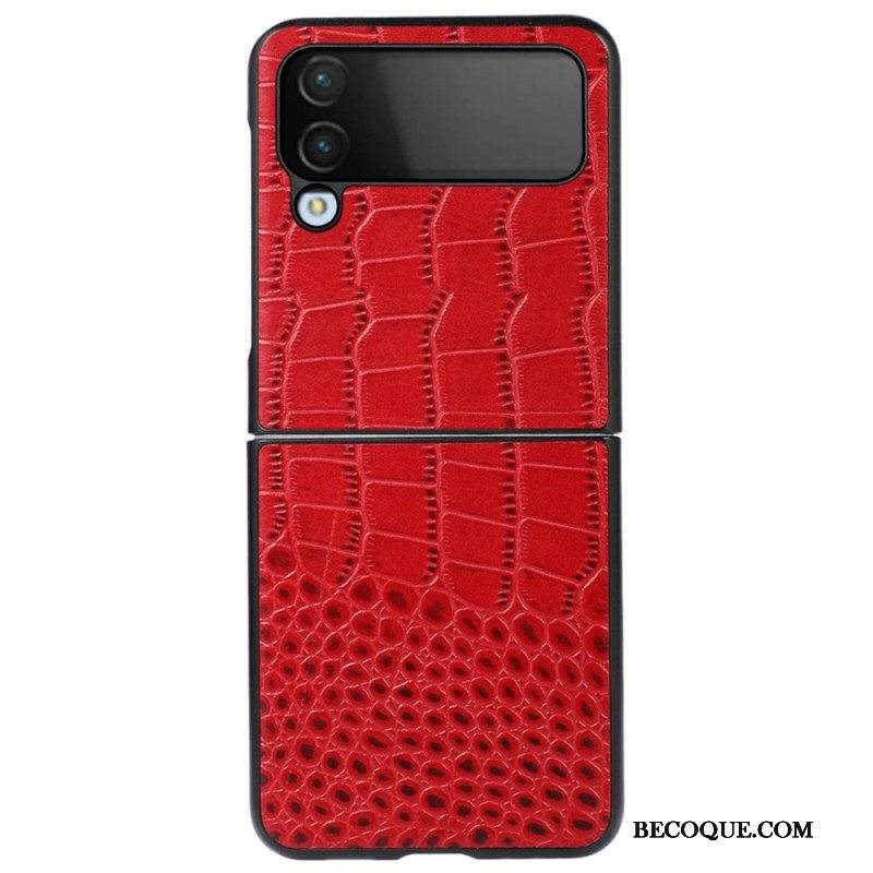 Case Samsung Galaxy Z Flip 4 Kotelot Flip Aito Crocodile Effect -nahka