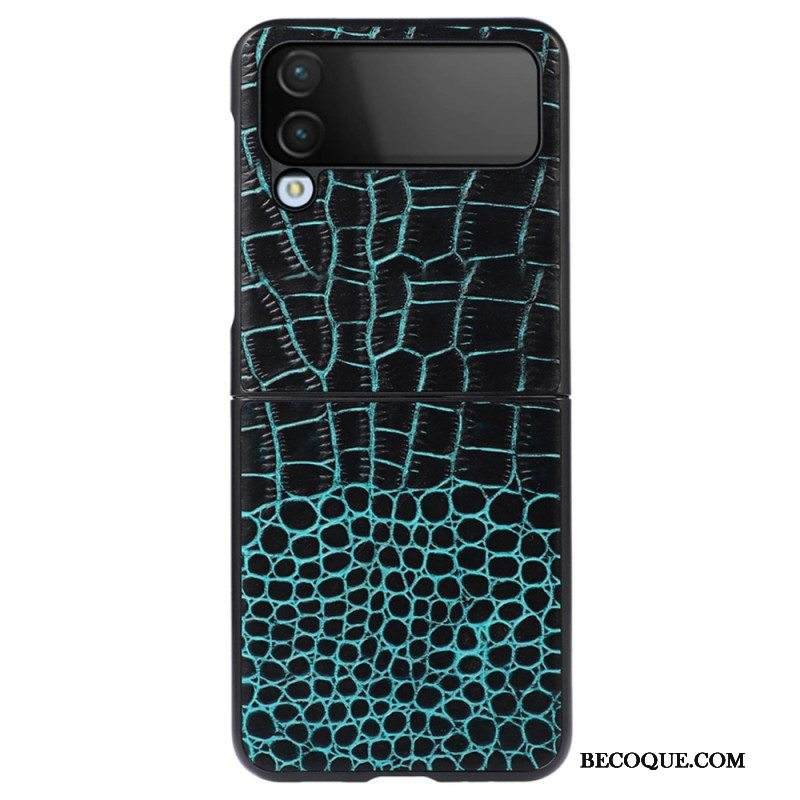 Case Samsung Galaxy Z Flip 4 Kotelot Flip Aito Crocodile Effect -nahka