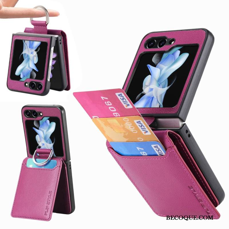 Case Samsung Galaxy Z Flip 6 Puhelinkuoret Korttipidikkeen Tuki Ja Rengas