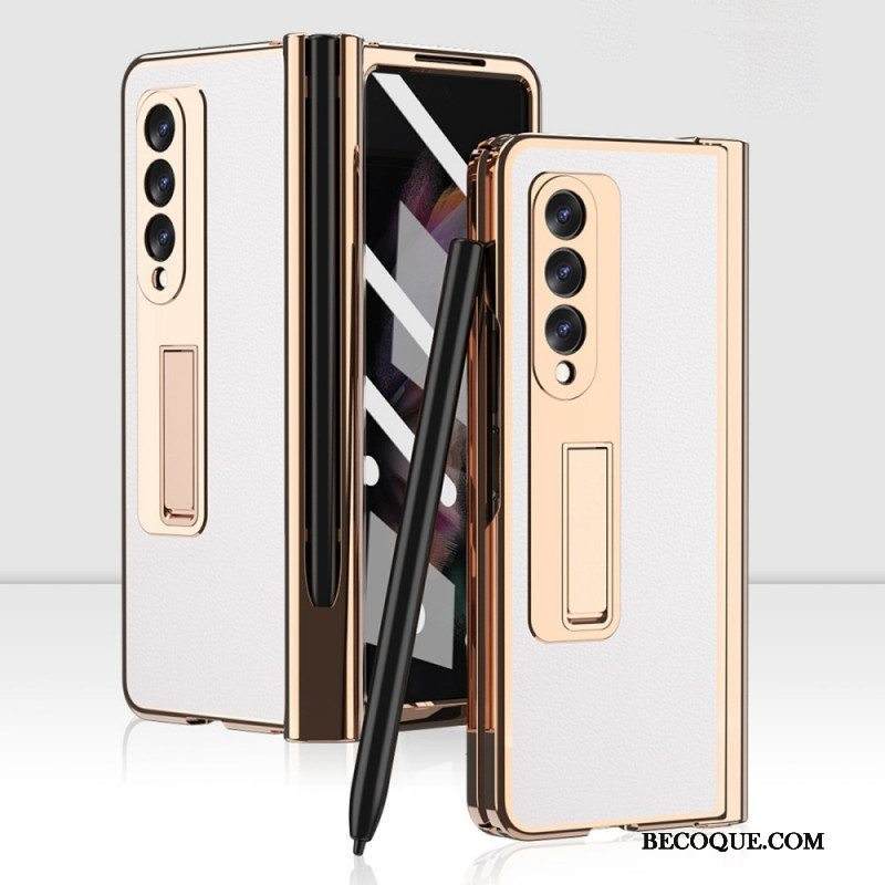 Case Samsung Galaxy Z Fold 3 5G Monitoiminen Litsi-nahka