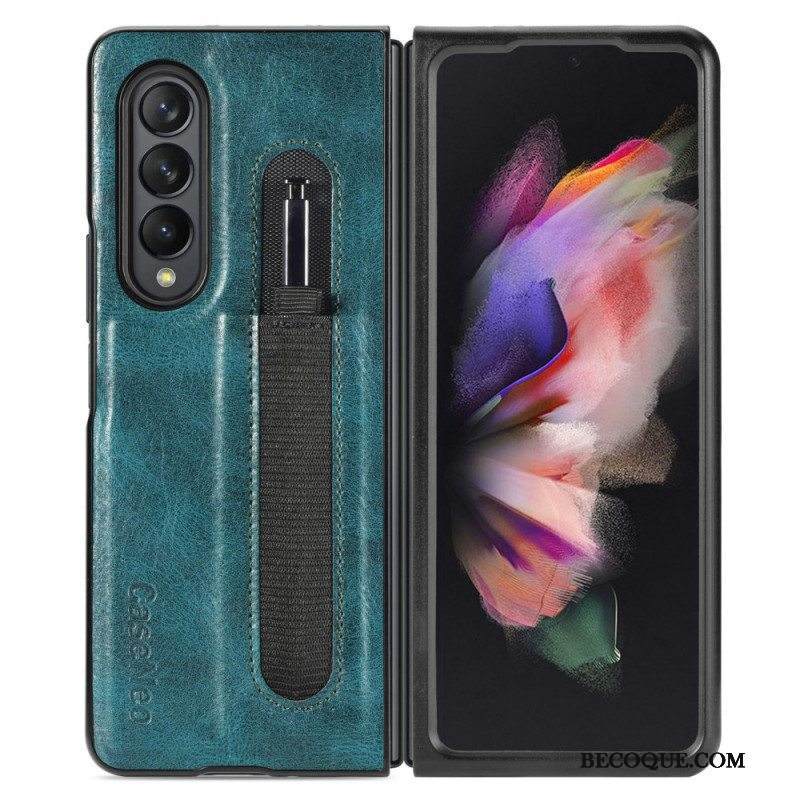 Case Samsung Galaxy Z Fold 3 5G Style Nahkainen Kynäteline Caseneo