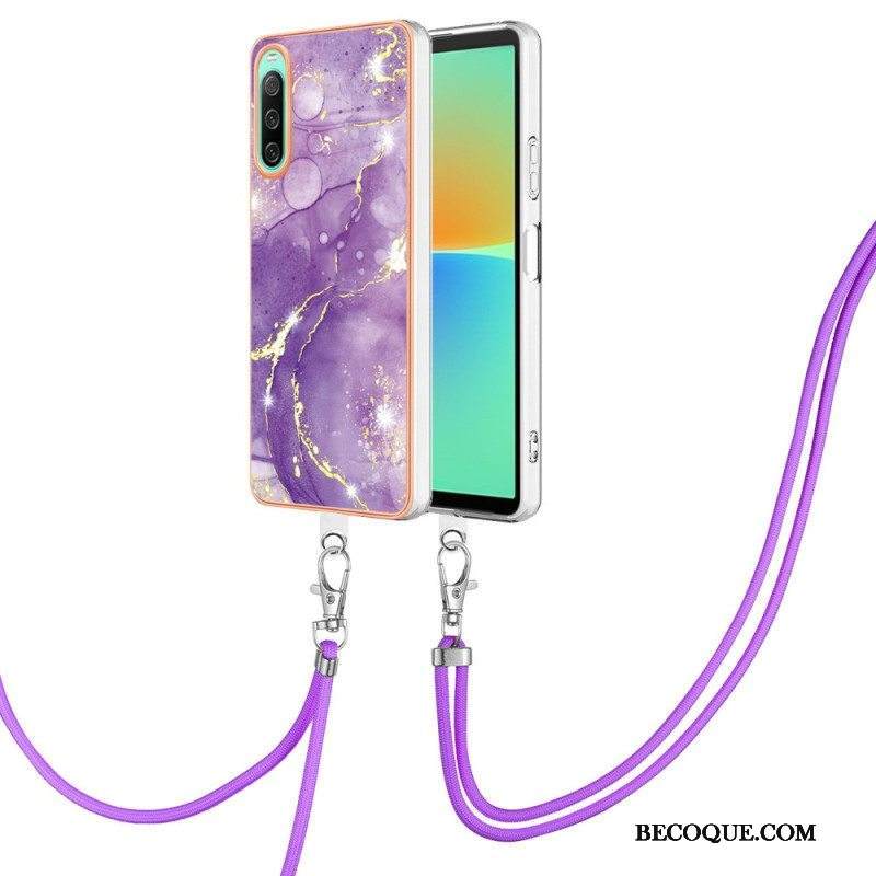 Case Sony Xperia 10 IV Kiristysnyörillä Marmorijohdolla