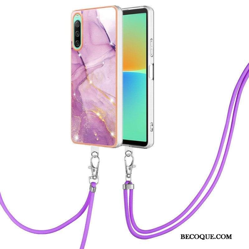 Case Sony Xperia 10 IV Kiristysnyörillä Marmorijohdolla