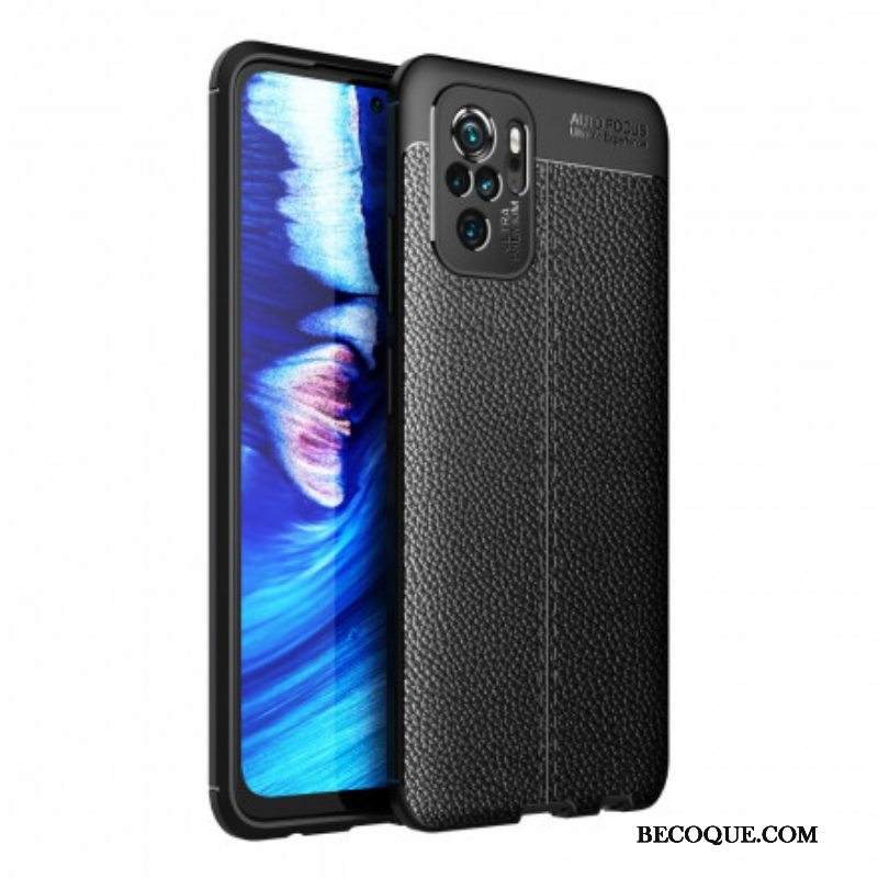 Case Xiaomi Redmi Note 10 / 10S Nahkaefekti Litsi Double Line