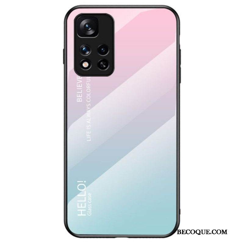 Case Xiaomi Redmi Note 11 Pro Plus 5G Karkaistu Lasi Hello