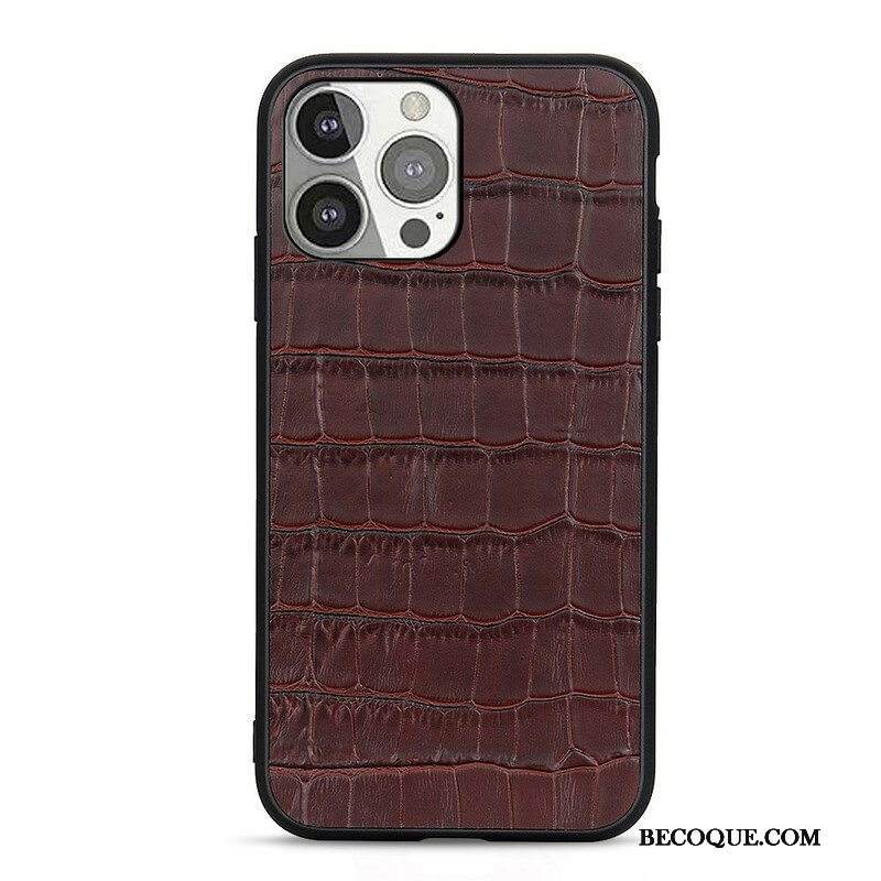 Case iPhone 13 Pro Aito Crocodile Texture -nahka