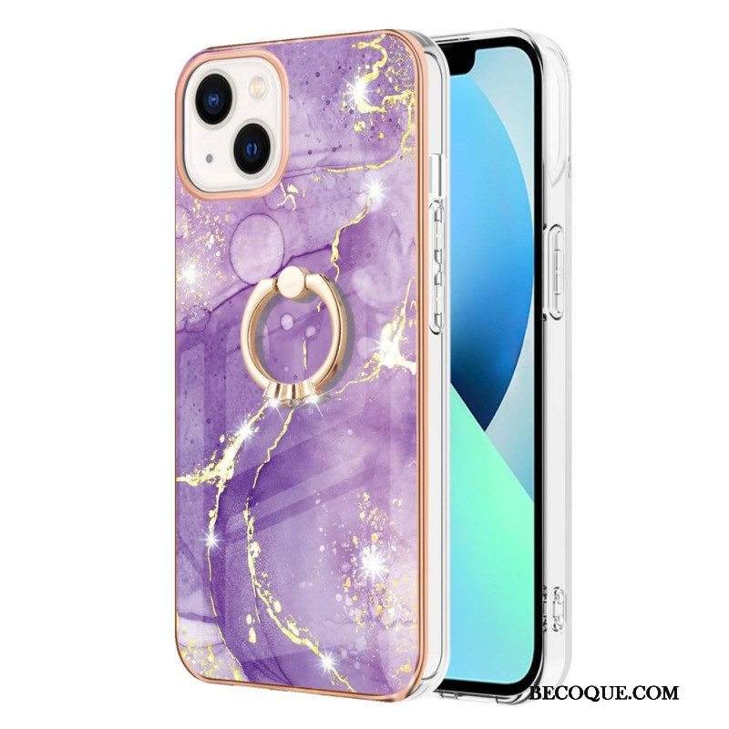 Case iPhone 15 Plus Marmori-tyyli Tukirenkaalla