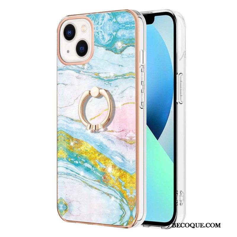 Case iPhone 15 Plus Marmori-tyyli Tukirenkaalla