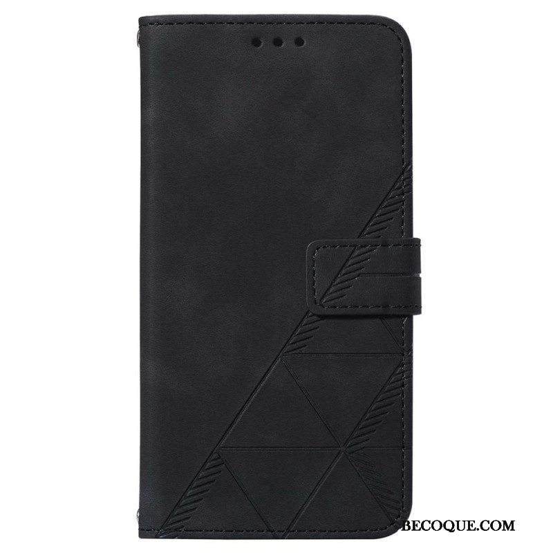 Flip Case Samsung Galaxy A14 / A14 5G Kolmiot Kaulanauhalla