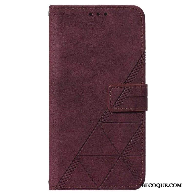 Flip Case Samsung Galaxy A14 / A14 5G Kolmiot Kaulanauhalla