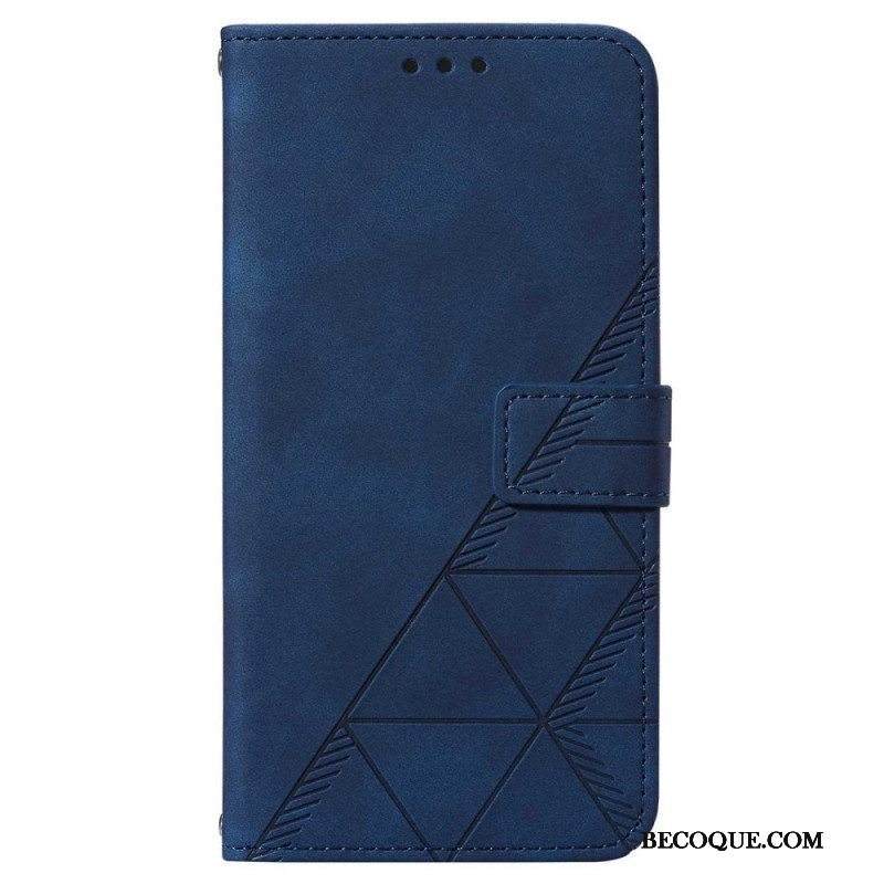 Flip Case Samsung Galaxy A14 / A14 5G Kolmiot Kaulanauhalla