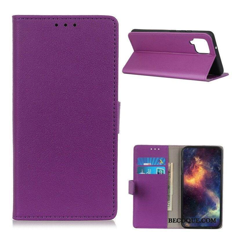 Flip Case Samsung Galaxy M12 / A12 Klassinen Nahkaefekti