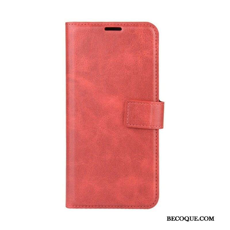 Flip Case Samsung Galaxy M12 / A12 Lasitettu Nahkaefekti