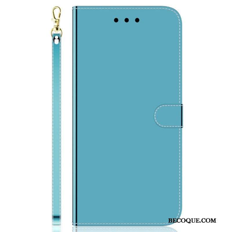 Flip Case Samsung Galaxy M13 Peili Ja Kaulanauha