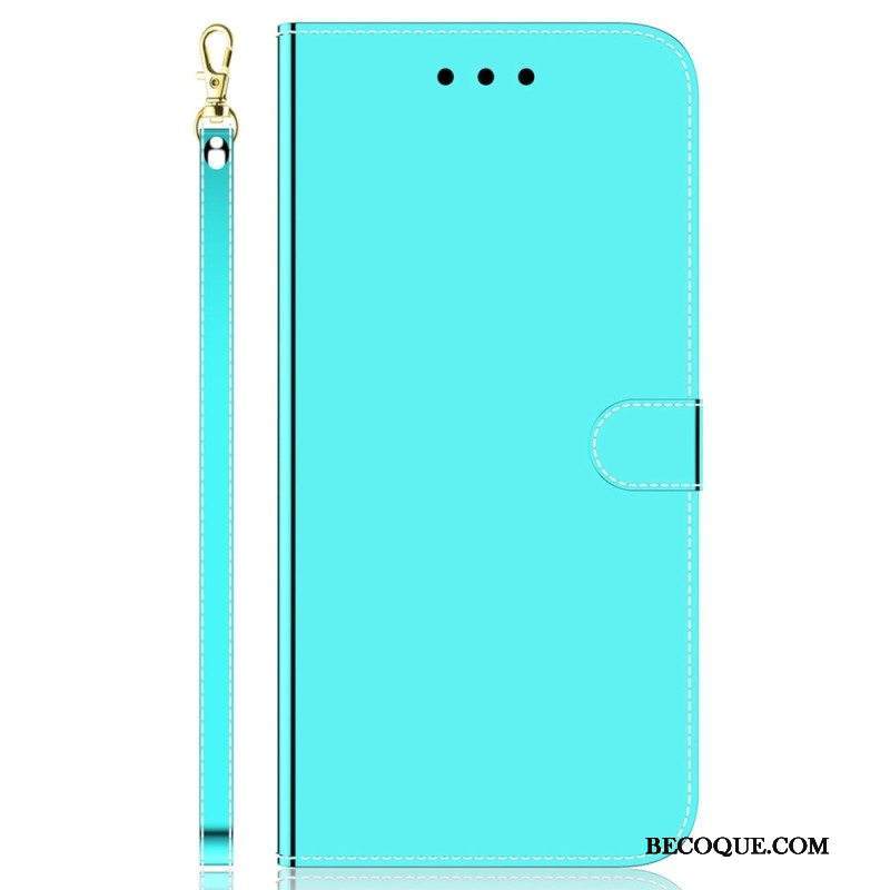 Flip Case Samsung Galaxy M13 Peili Ja Kaulanauha