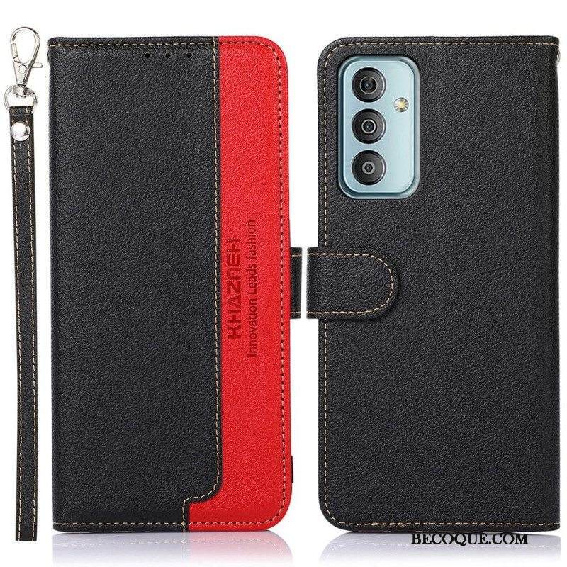 Flip Case Samsung Galaxy M23 5G Litsi Style Rfid Khazneh