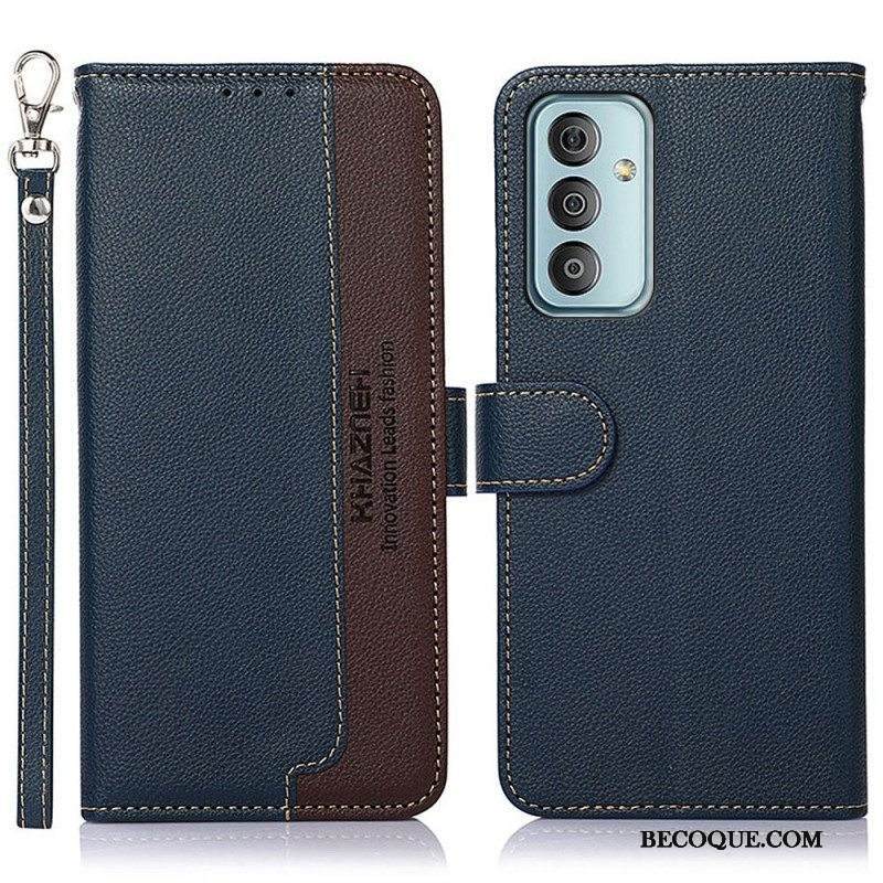 Flip Case Samsung Galaxy M23 5G Litsi Style Rfid Khazneh