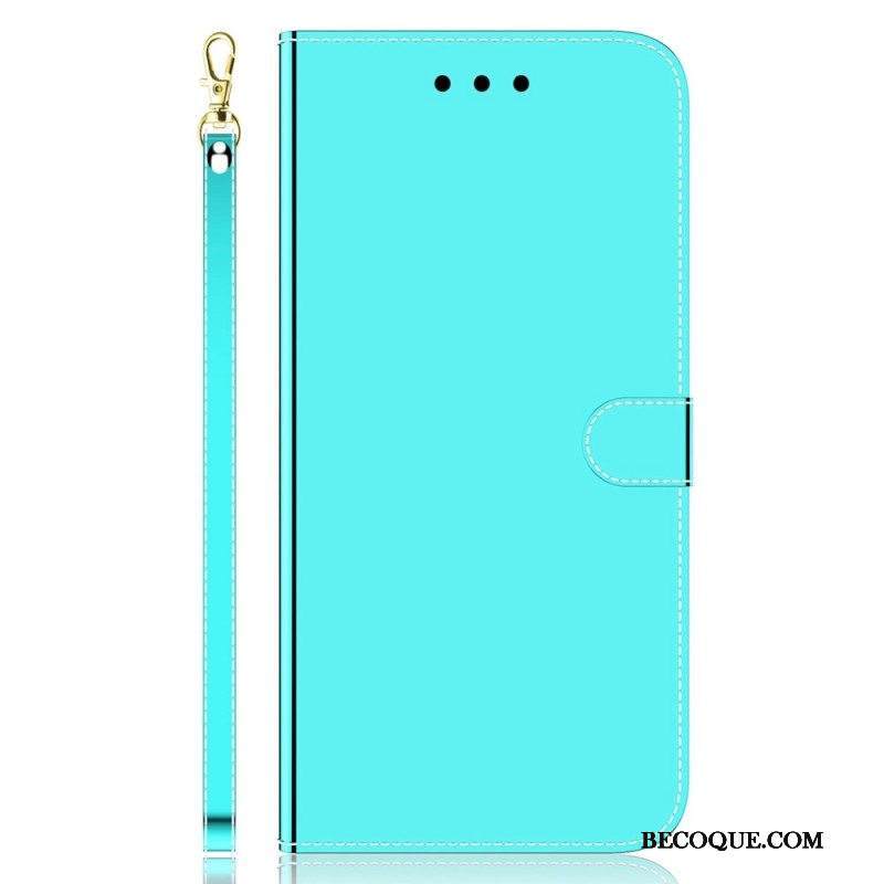 Flip Case Samsung Galaxy M53 5G Peili Ja Kaulanauha