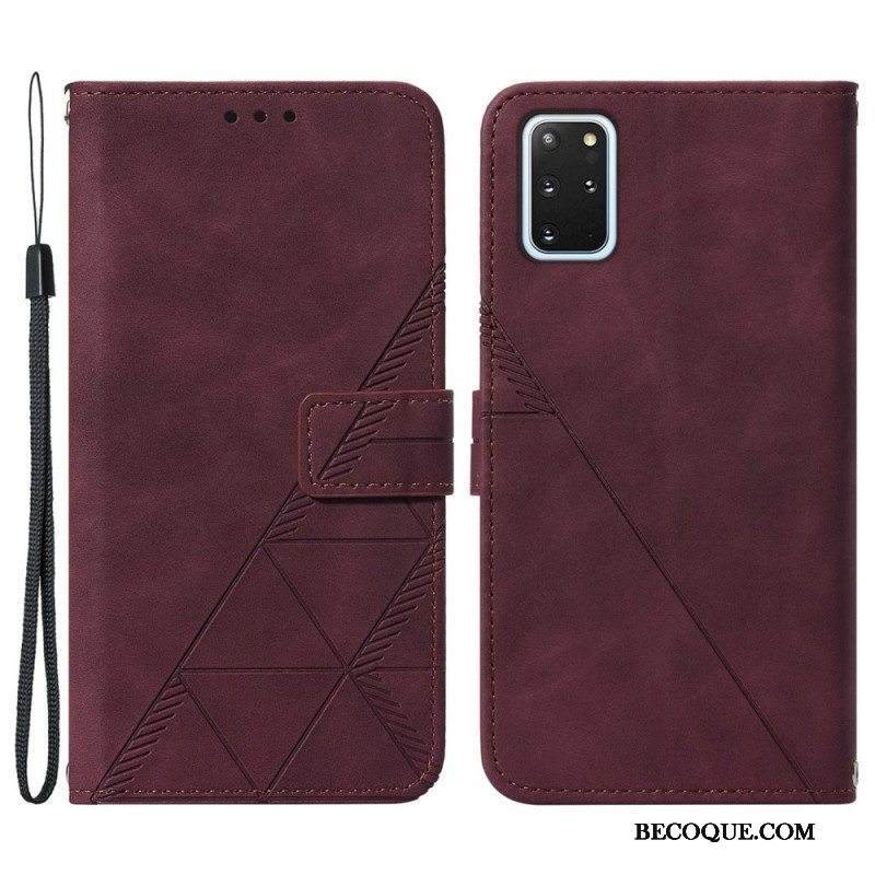 Flip Case Samsung Galaxy S20 Plus / S20 Plus 5G Pyramid-nahkaefekti