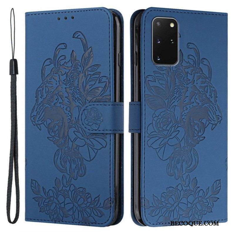 Flip Case Samsung Galaxy S20 Plus / S20 Plus 5G Suojaketju Kuori Barokki Ranneke Tiger