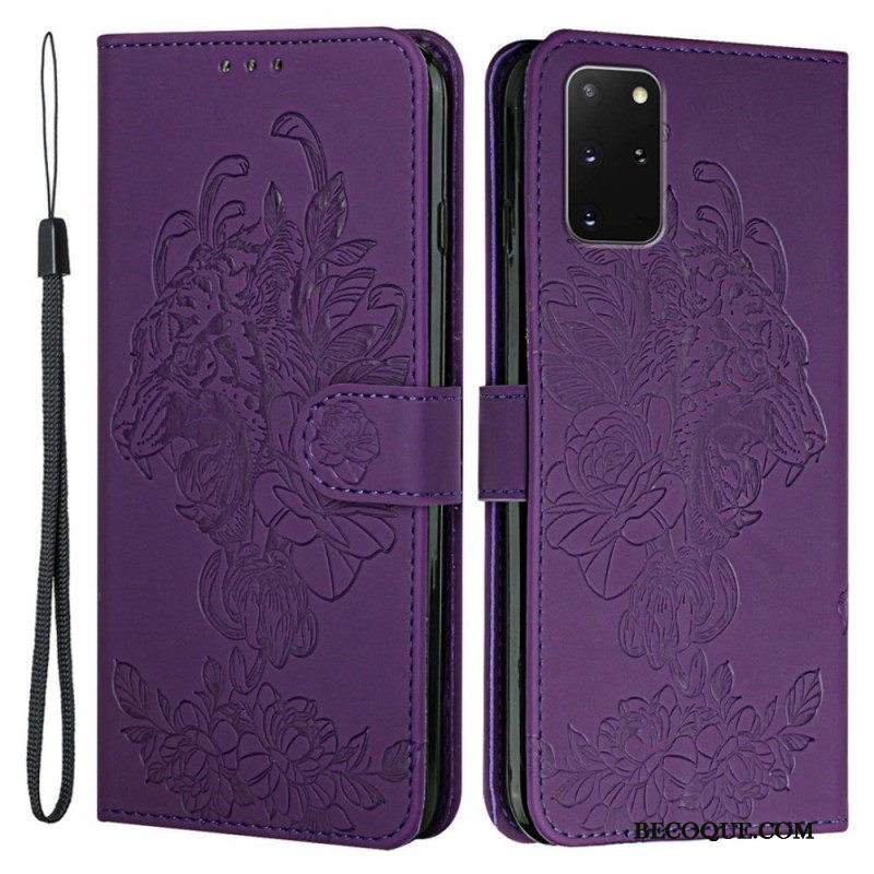 Flip Case Samsung Galaxy S20 Plus / S20 Plus 5G Suojaketju Kuori Barokki Ranneke Tiger