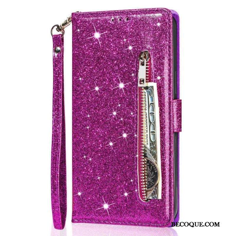 Flip Case Samsung Galaxy S23 5G Glitter Kolikkopussi