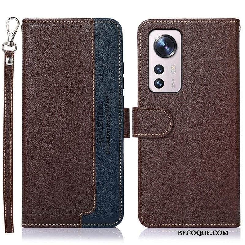 Flip Case Xiaomi 12 Pro Litsi Style Rfid Khazneh