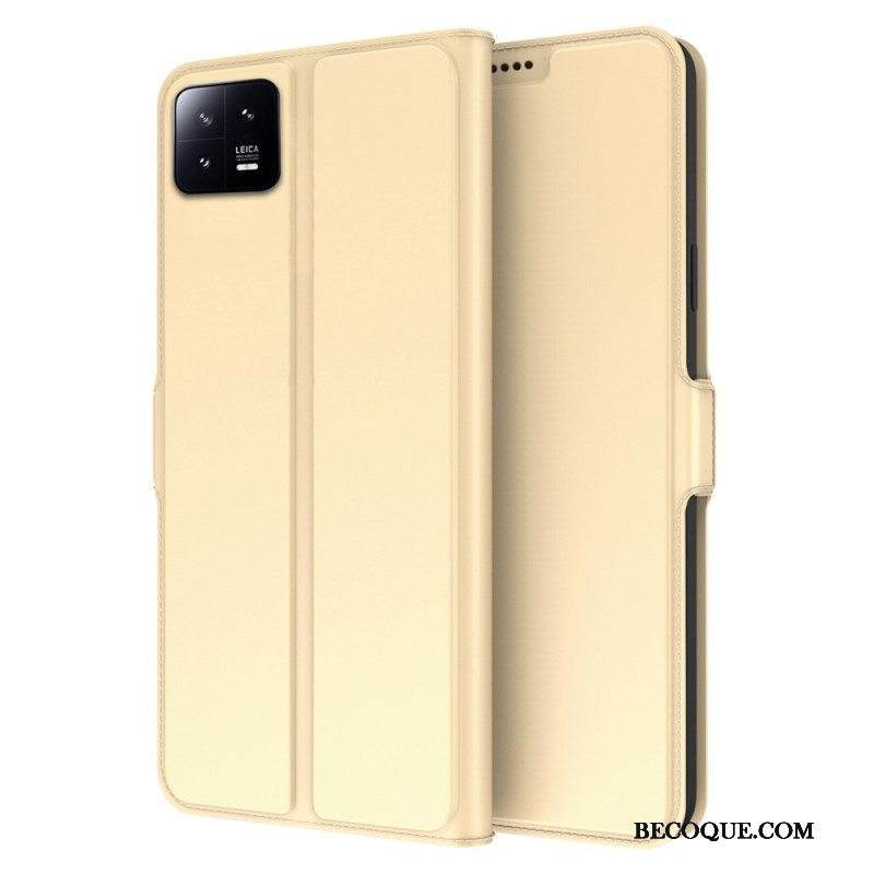 Flip Case Xiaomi 13 Ohut Nahkaefekti