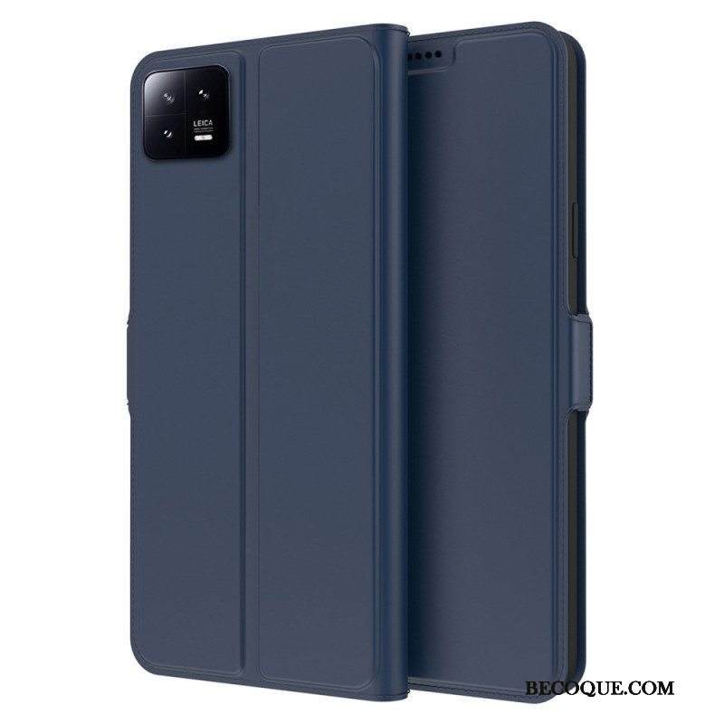 Flip Case Xiaomi 13 Ohut Nahkaefekti