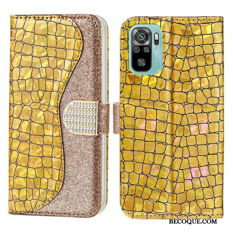 Flip Case Xiaomi Redmi Note 10 / 10S Croco Diamonds