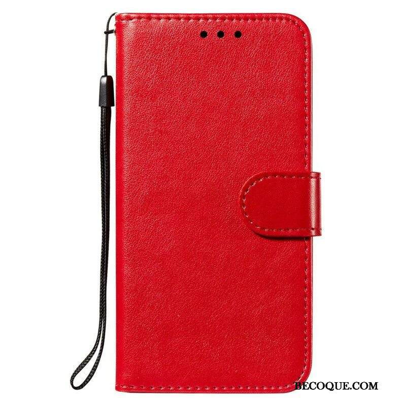 Flip Case Xiaomi Redmi Note 10 5G Nahkainen Muotoilu Hihnalla