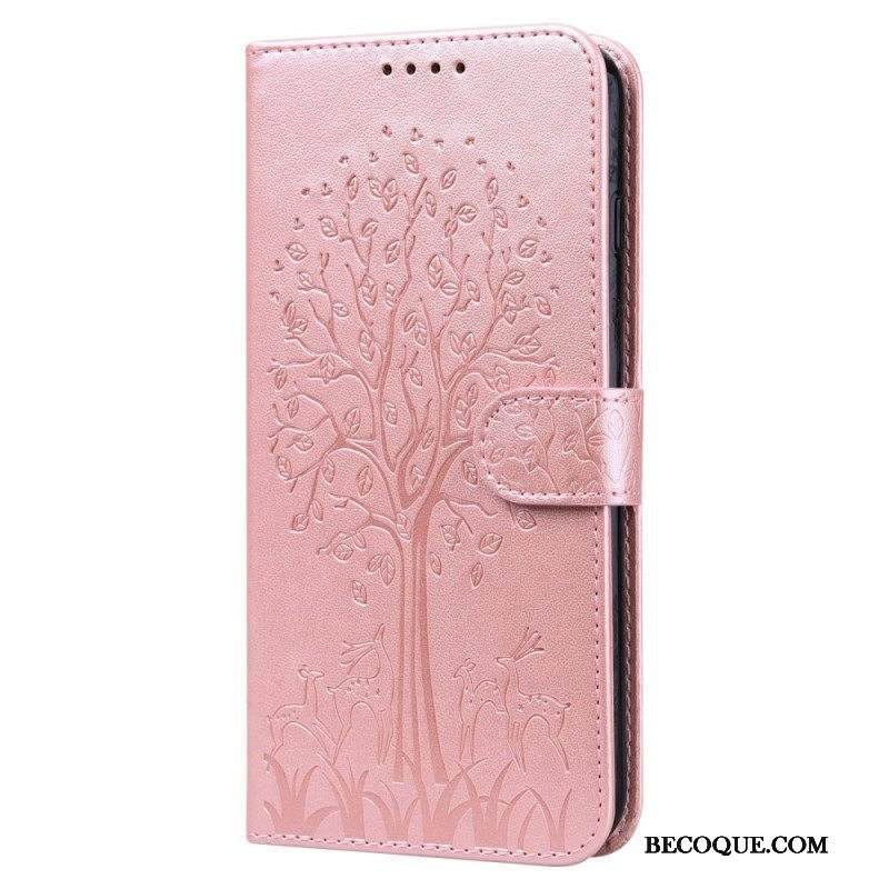 Flip Case Xiaomi Redmi Note 11 Pro / 11 Pro 5G Puu Ja Hirvi