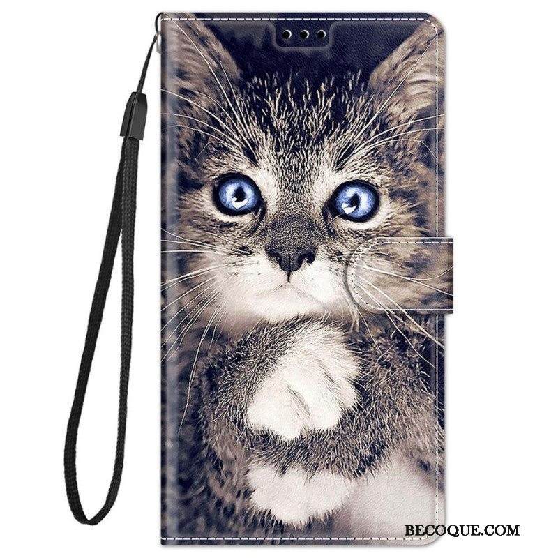 Flip Case Xiaomi Redmi Note 11 Pro Plus 5G Suojaketju Kuori Thong Cat Fan