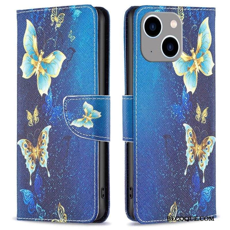 Flip Case iPhone 14 Plus Maailman Perhoset